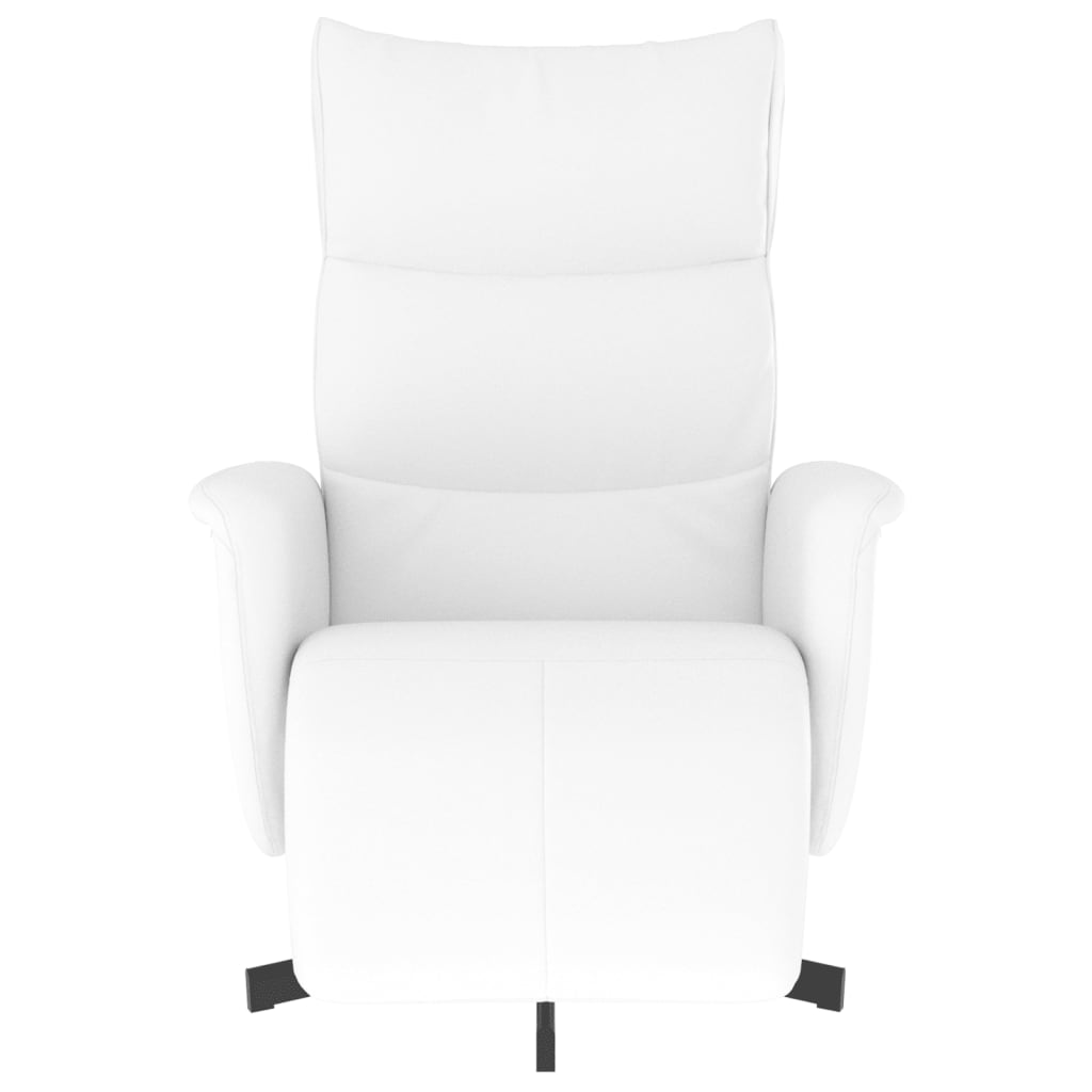 Fauteuil verstelbaar met voetensteun kunstleer wit