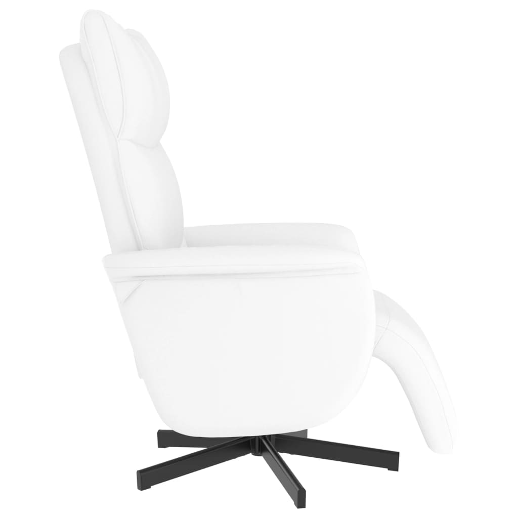 Fauteuil verstelbaar met voetensteun kunstleer wit
