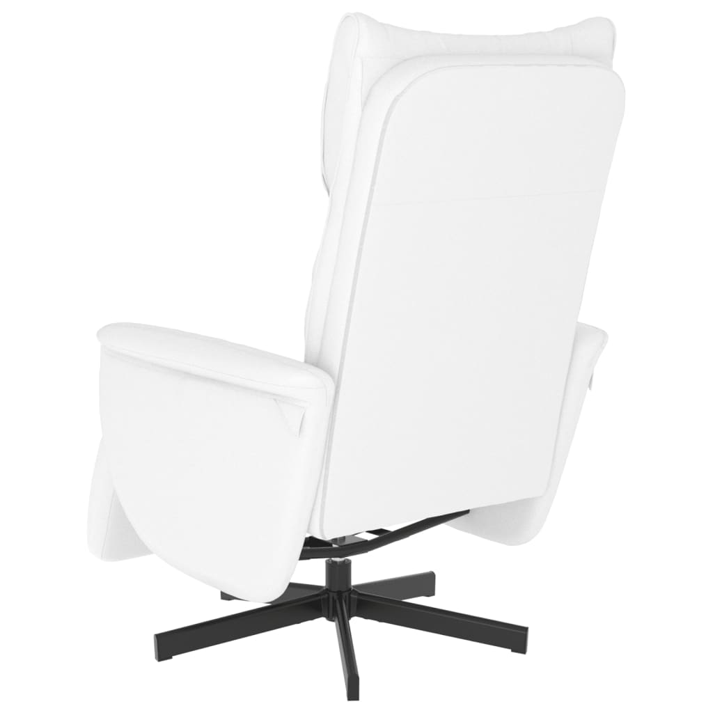 Fauteuil verstelbaar met voetensteun kunstleer wit