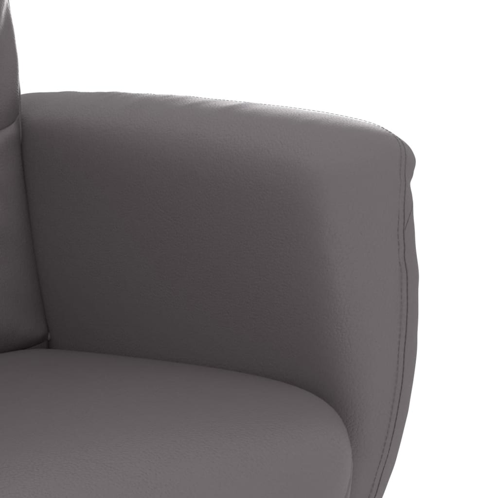 Fauteuil verstelbaar met voetenbankje kunstleer grijs