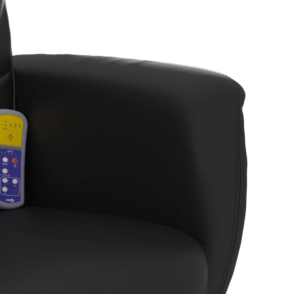 Massagestoel verstelbaar met voetenbankje kunstleer zwart