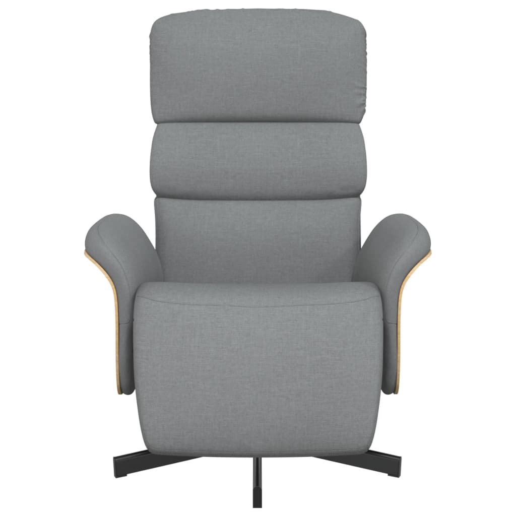 Fauteuil verstelbaar met voetensteun stof lichtgrijs