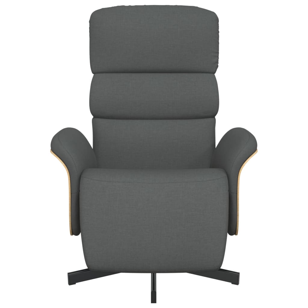 Fauteuil verstelbaar met voetensteun stof donkergrijs