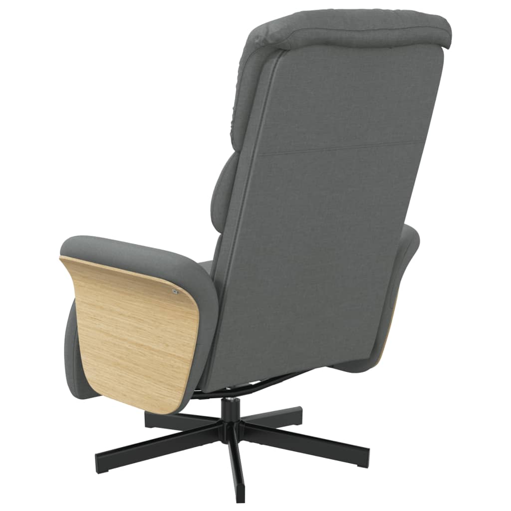Fauteuil verstelbaar met voetensteun stof donkergrijs