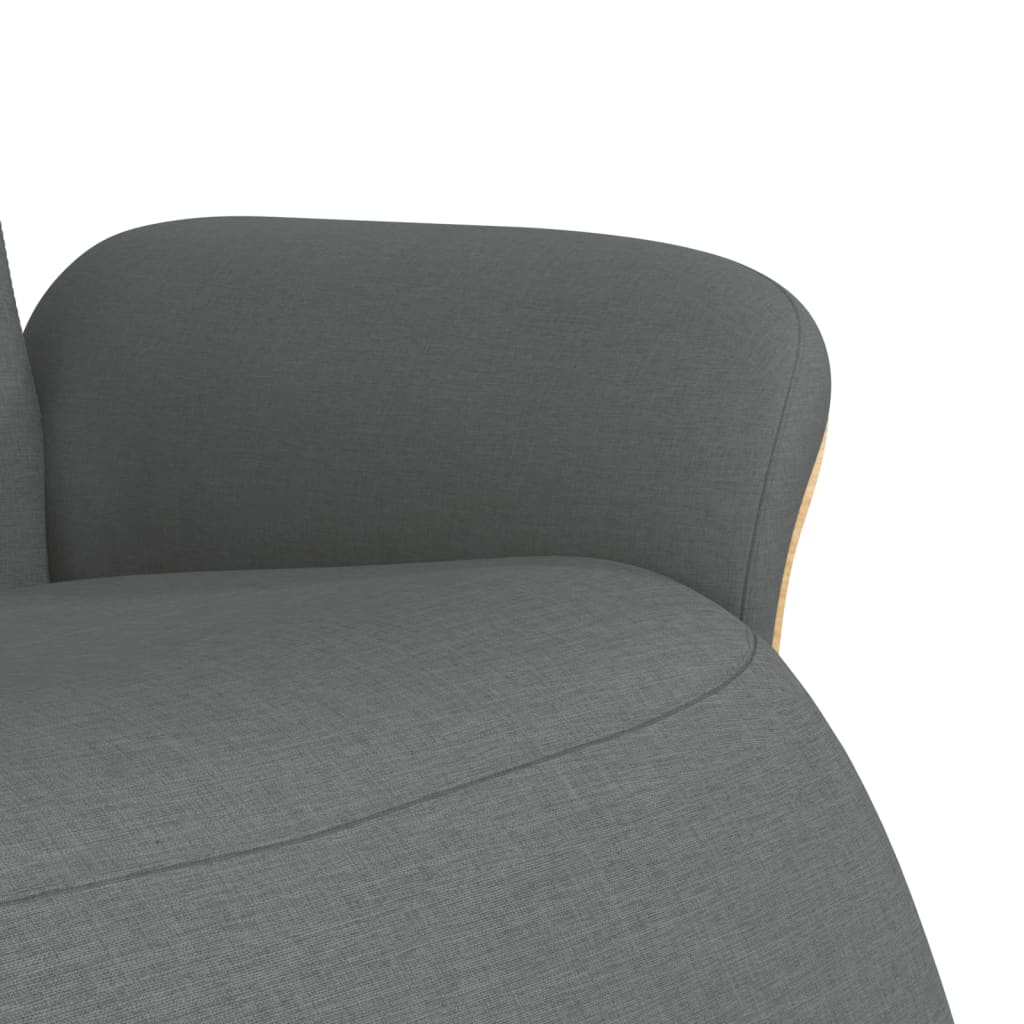 Fauteuil verstelbaar met voetensteun stof donkergrijs