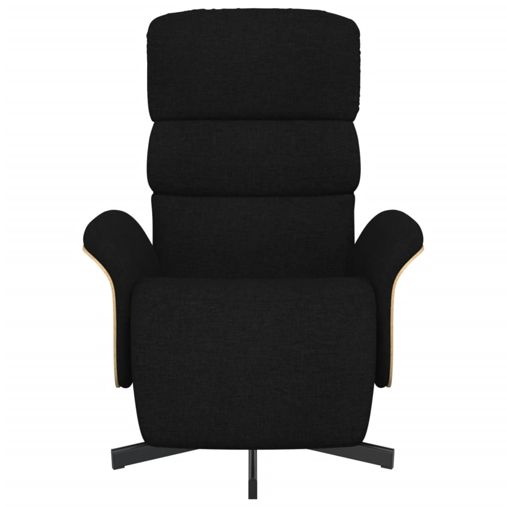 Fauteuil verstelbaar met voetensteun stof zwart