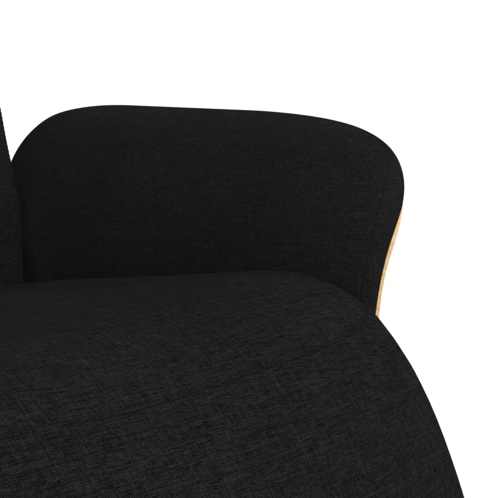 Fauteuil verstelbaar met voetensteun stof zwart