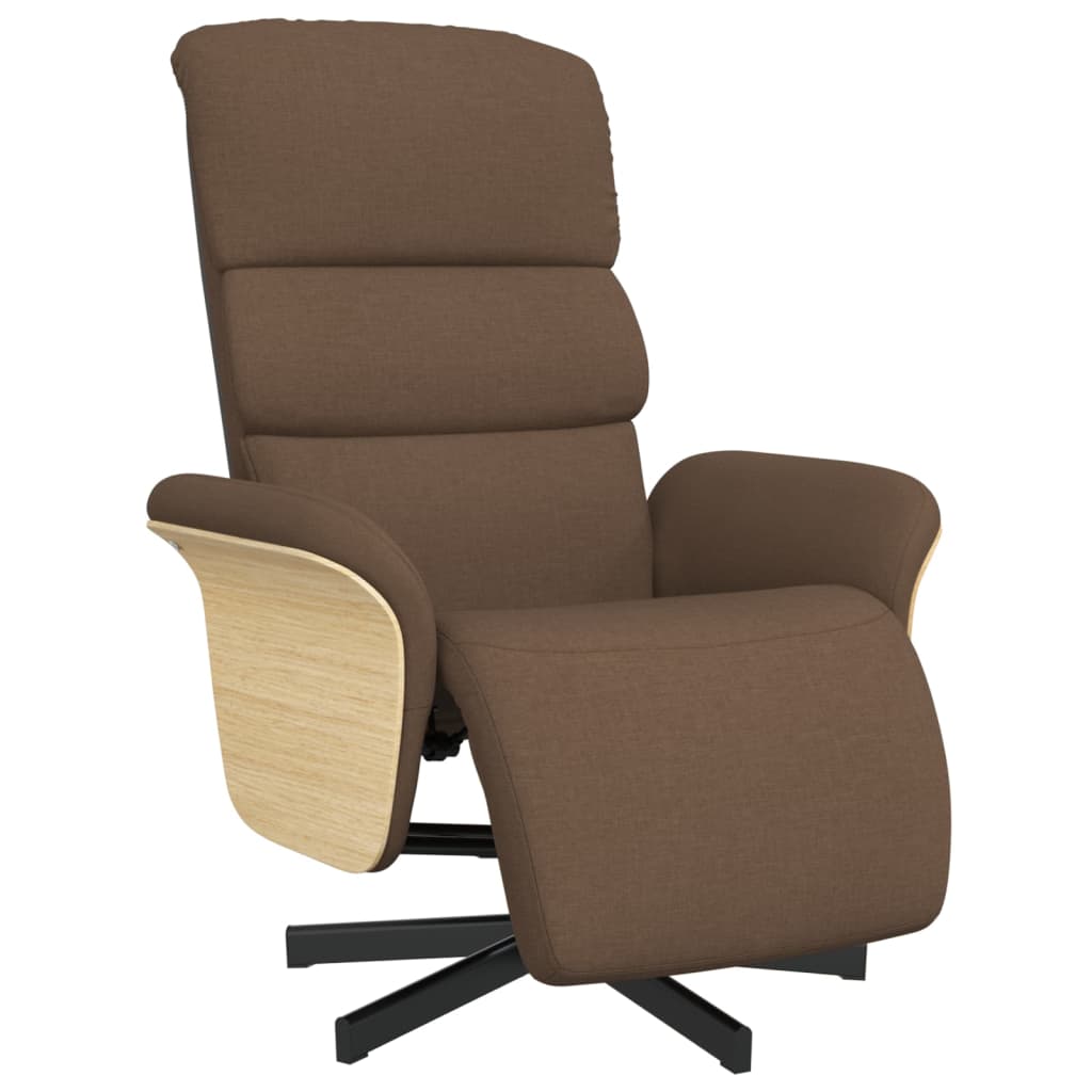 Fauteuil verstelbaar met voetensteun stof bruin