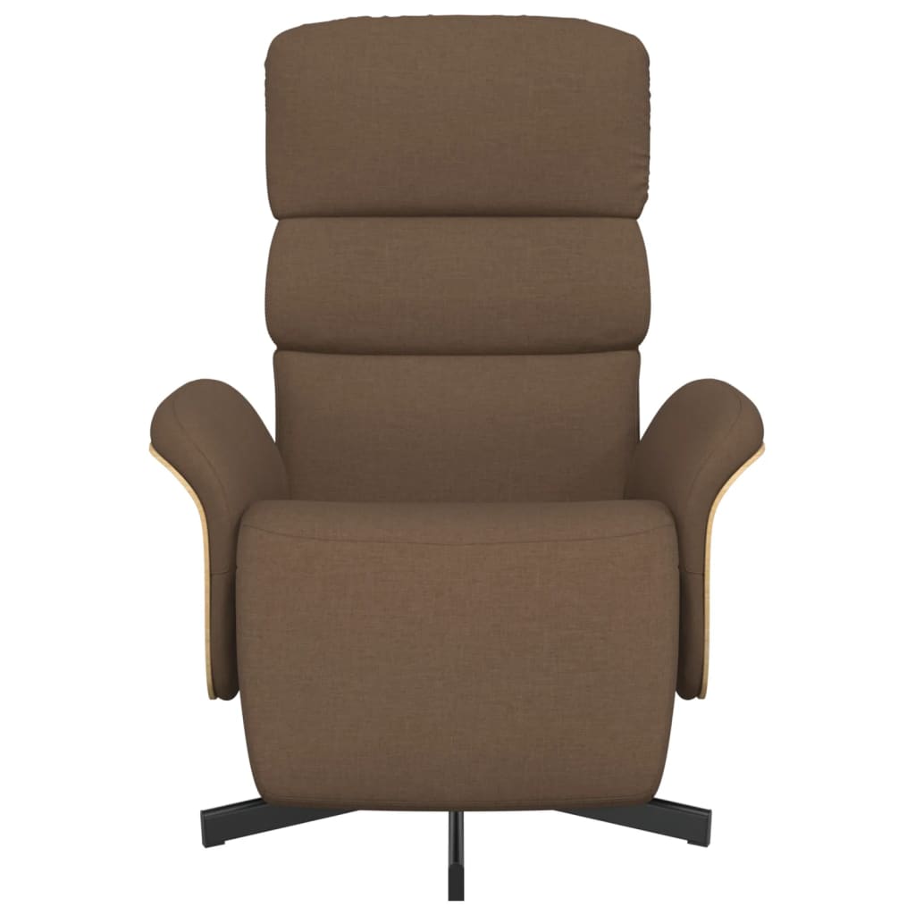 Fauteuil verstelbaar met voetensteun stof bruin