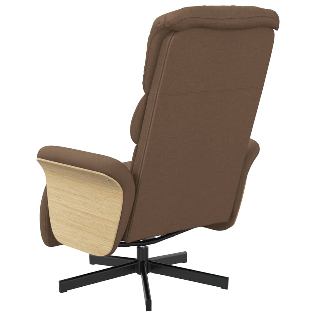 Fauteuil verstelbaar met voetensteun stof bruin