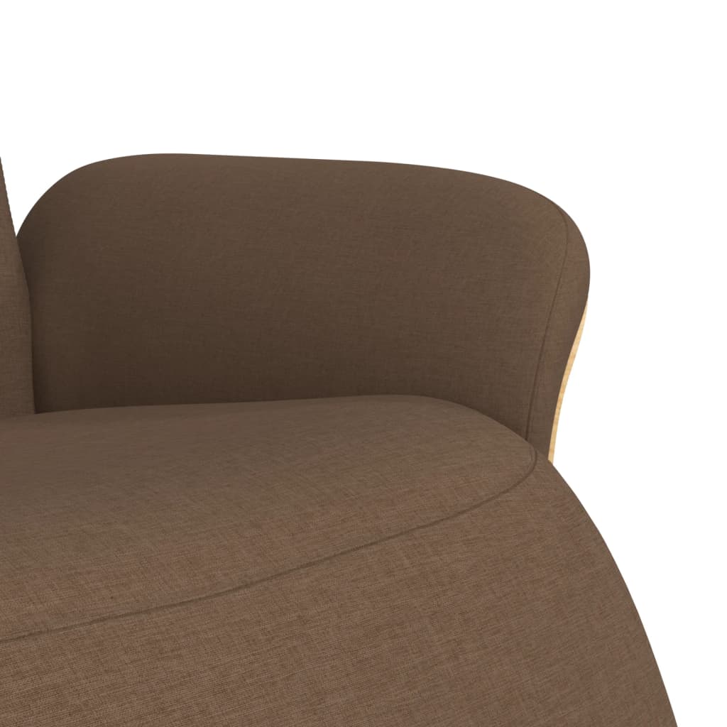 Fauteuil verstelbaar met voetensteun stof bruin