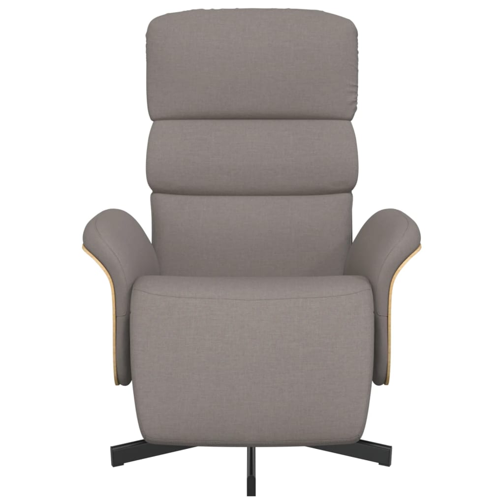 Fauteuil verstelbaar met voetensteun stof taupe