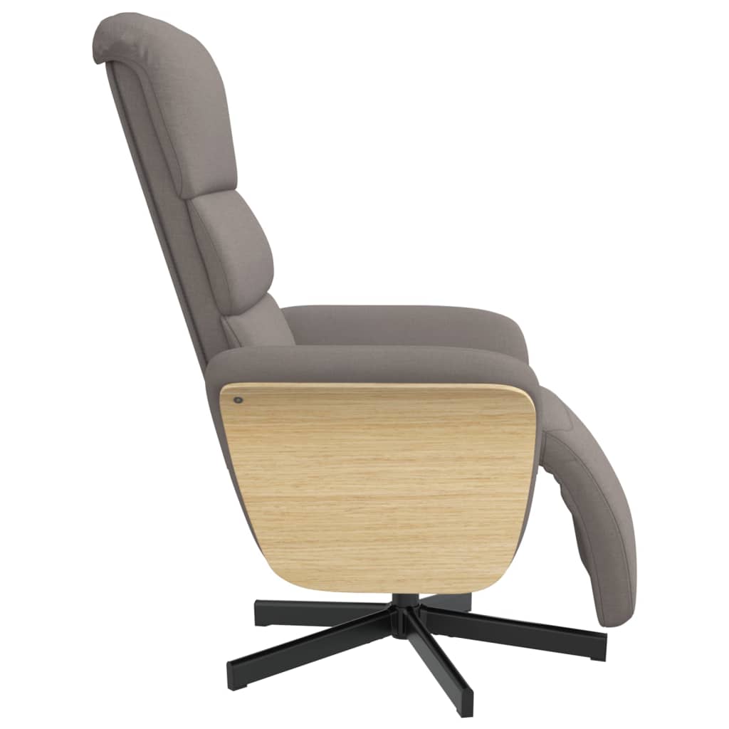 Fauteuil verstelbaar met voetensteun stof taupe