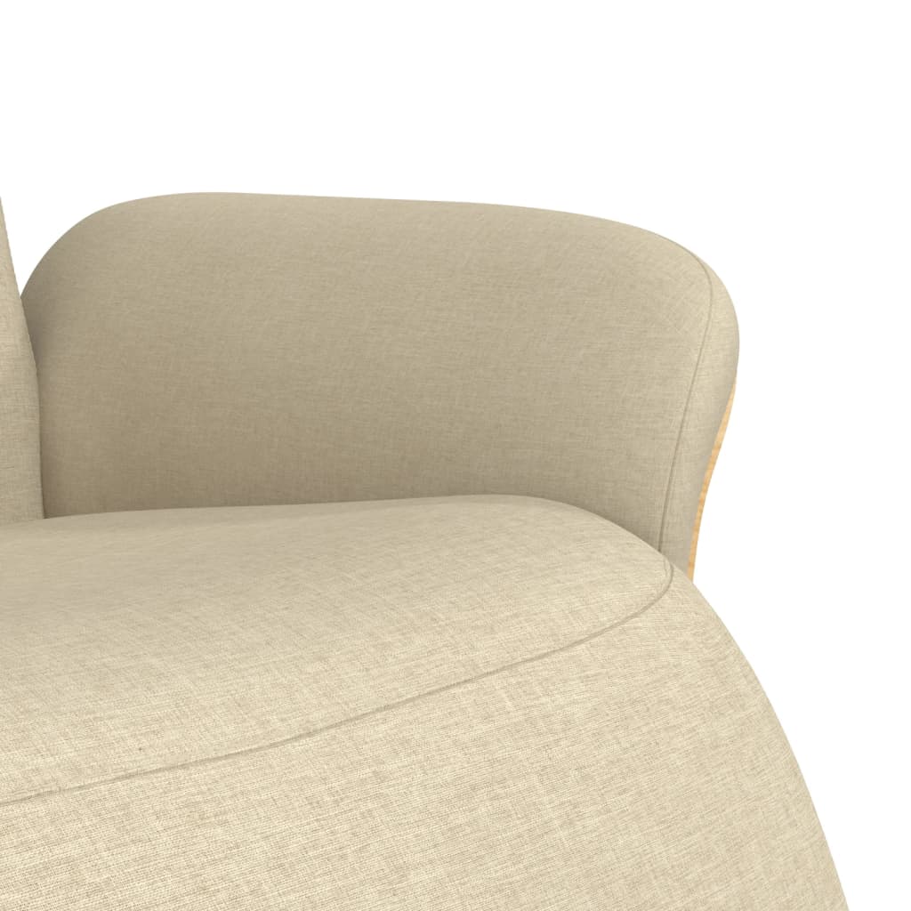 Fauteuil verstelbaar met voetensteun stof crèmekleurig