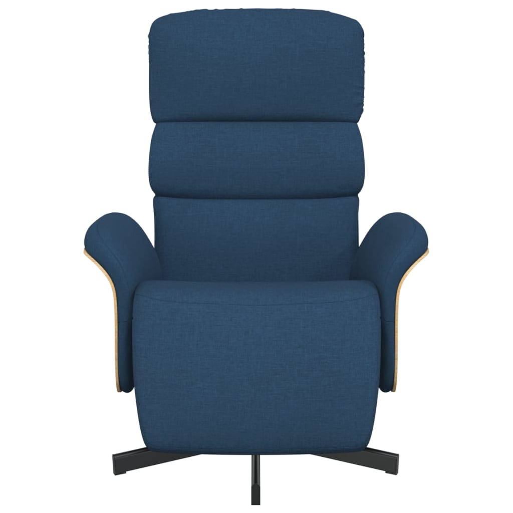 Fauteuil verstelbaar met voetensteun stof blauw