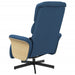 Massagestoel verstelbaar met voetensteun stof blauw