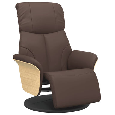 Fauteuil verstelbaar met voetensteun kunstleer bruin