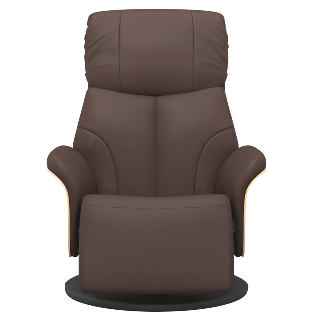 Fauteuil verstelbaar met voetensteun kunstleer bruin