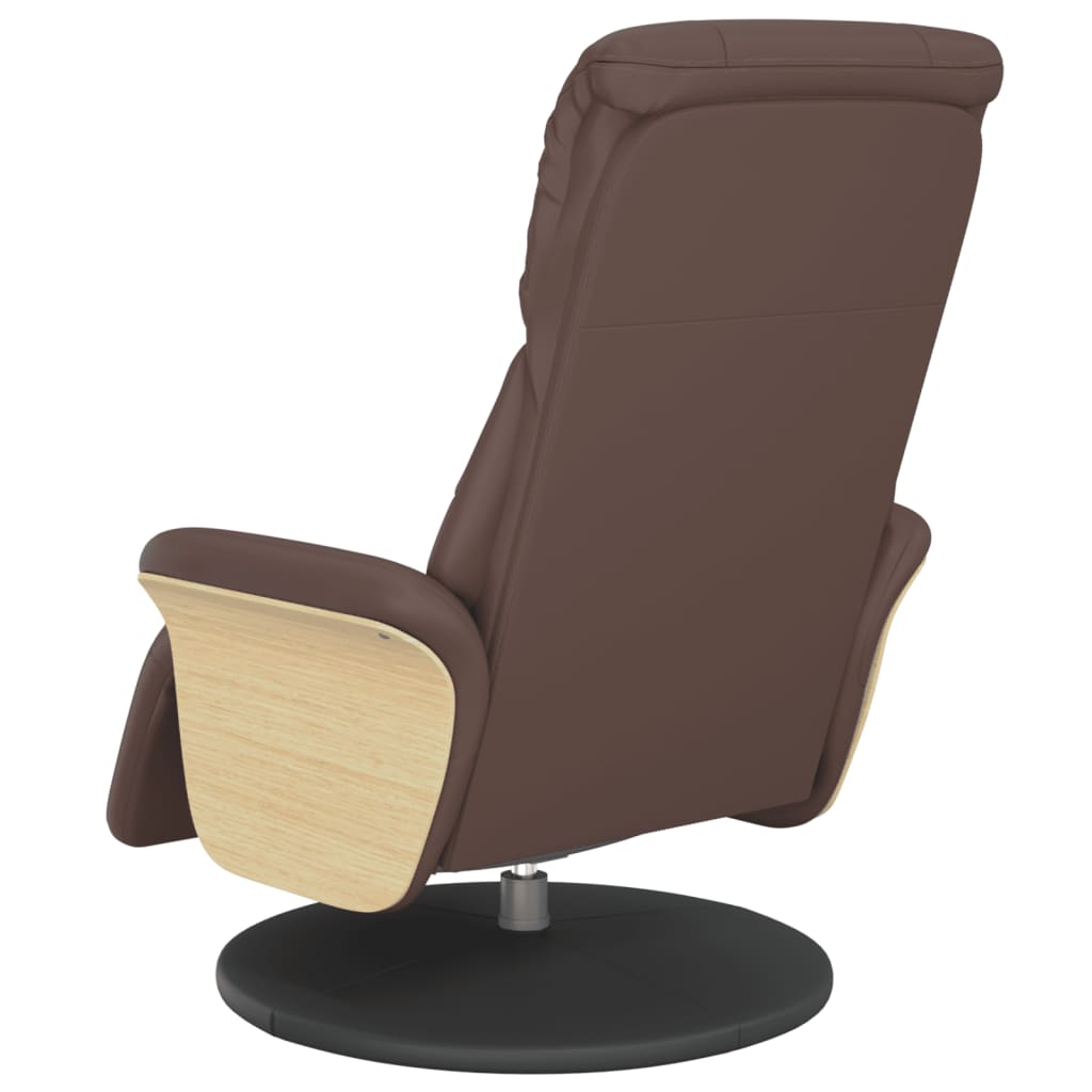 Fauteuil verstelbaar met voetensteun kunstleer bruin
