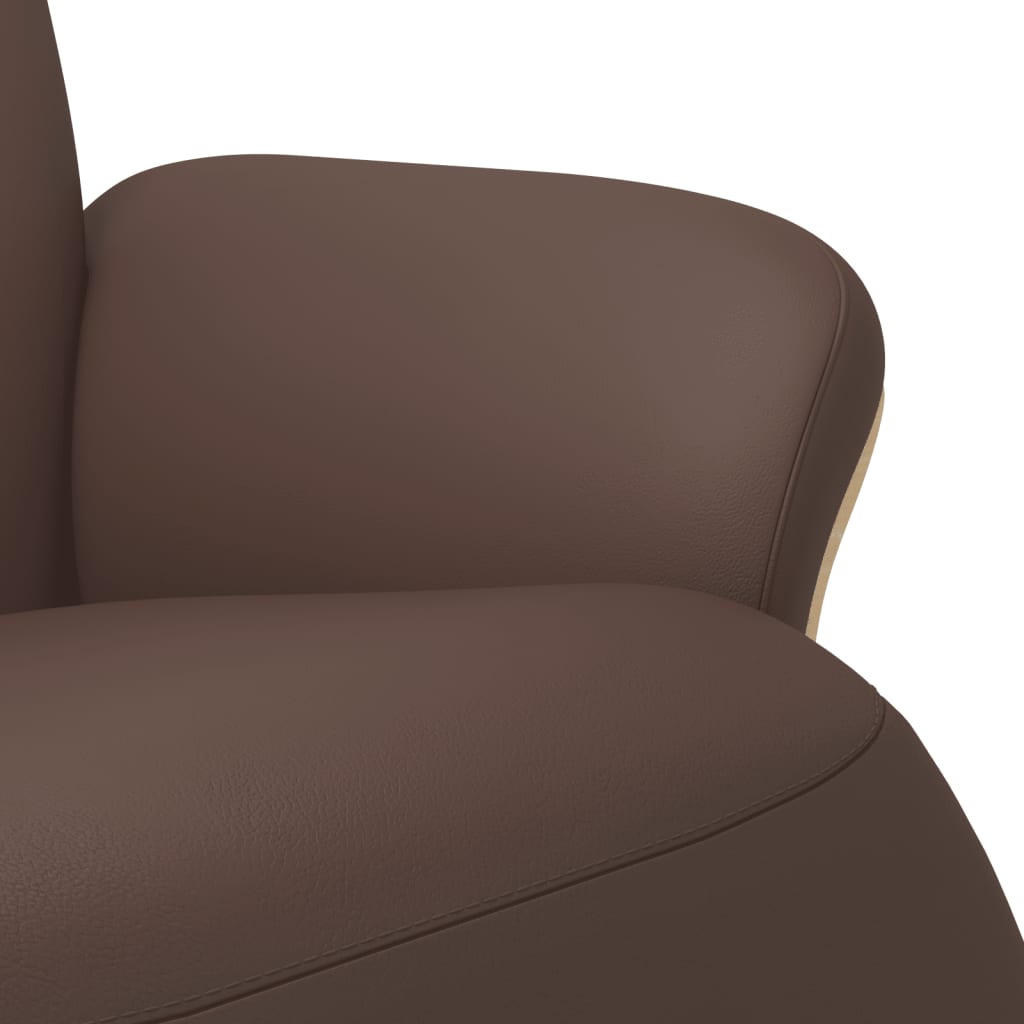 Fauteuil verstelbaar met voetensteun kunstleer bruin
