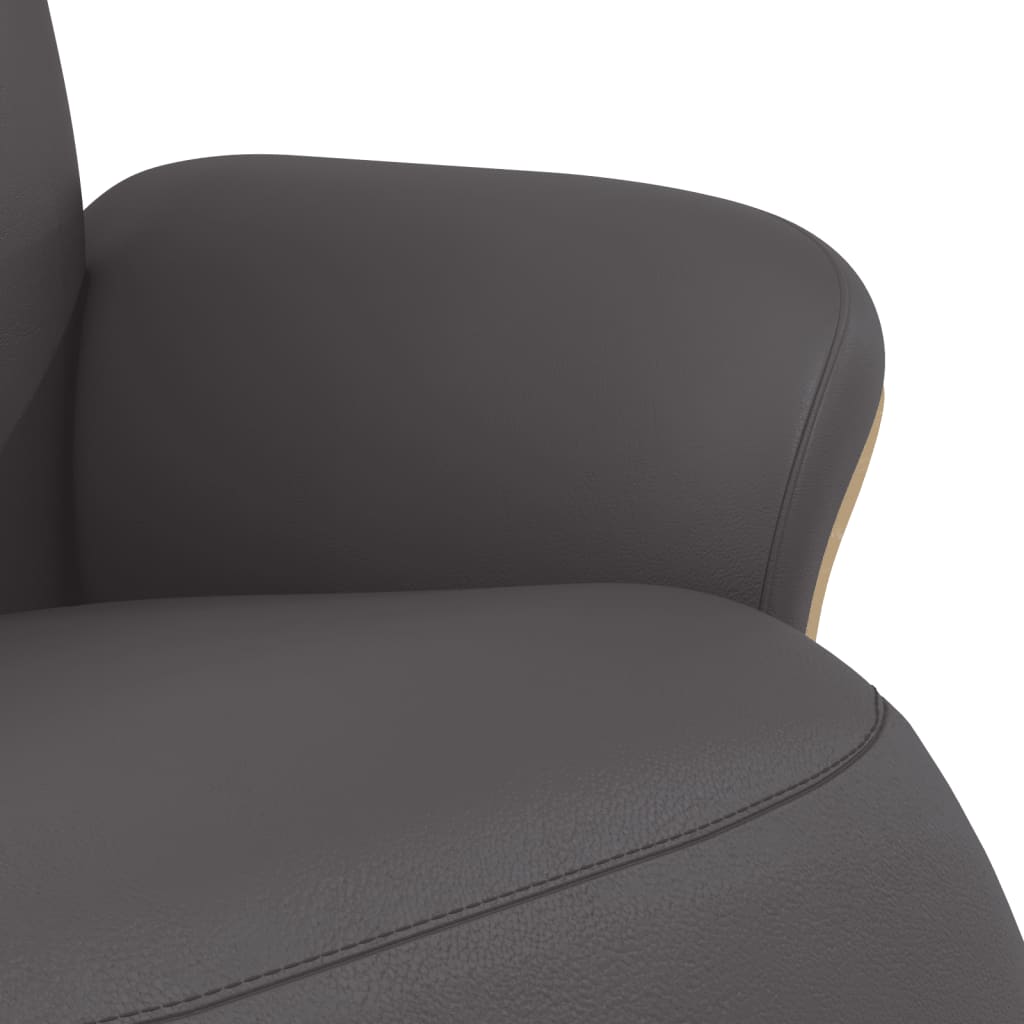 Fauteuil verstelbaar met voetensteun kunstleer grijs