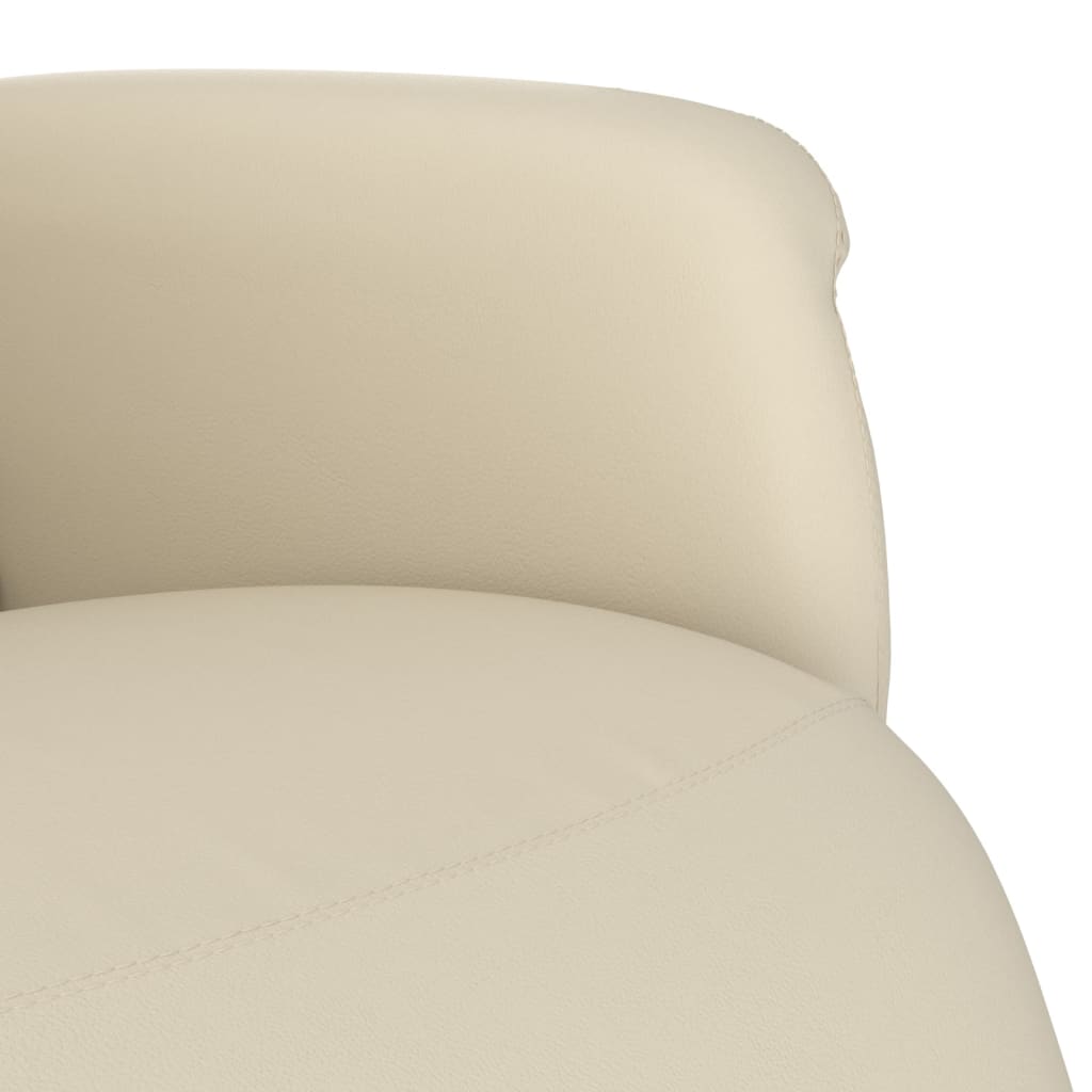 Fauteuil verstelbaar met voetensteun kunstleer crèmekleurig