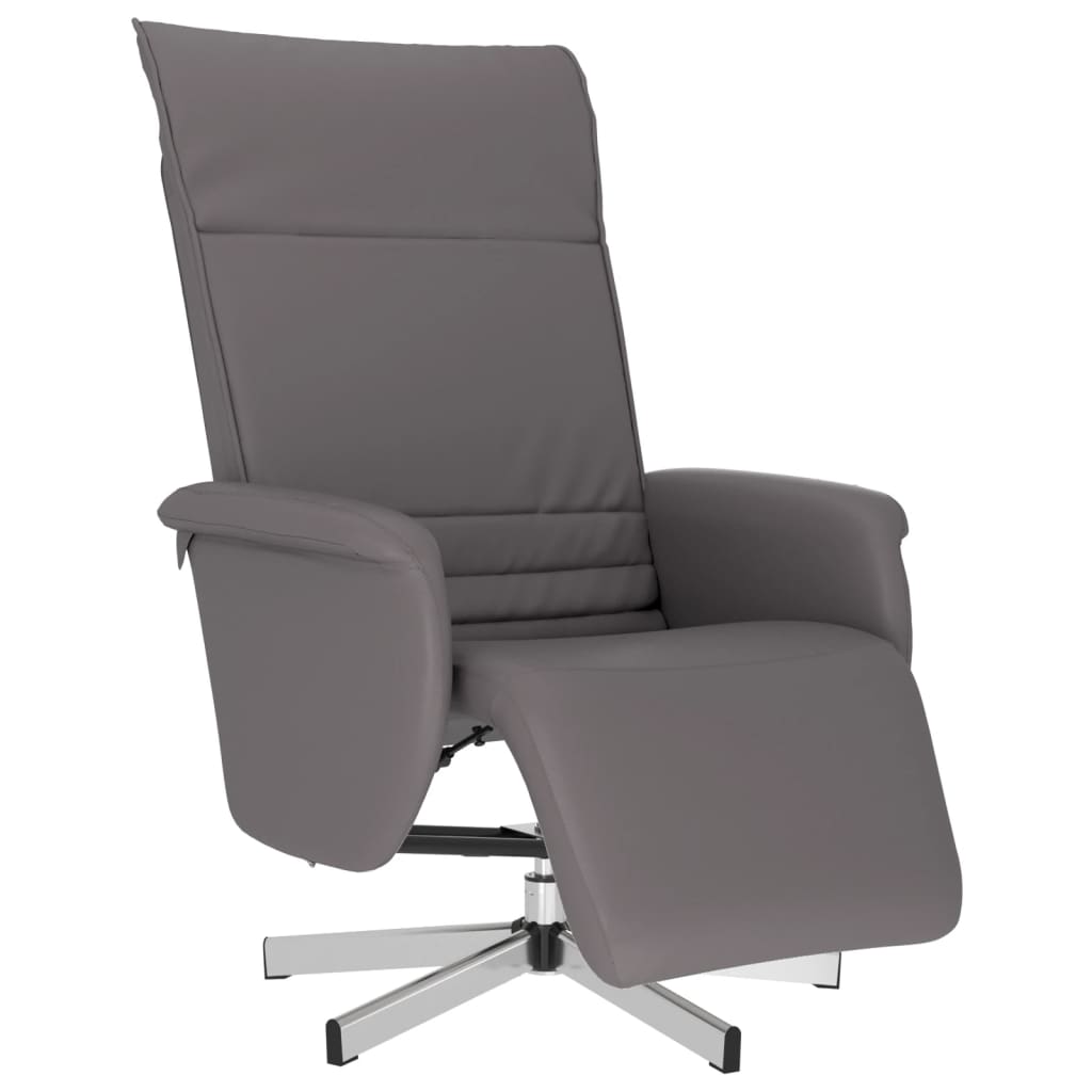 Fauteuil verstelbaar met voetensteun kunstleer grijs