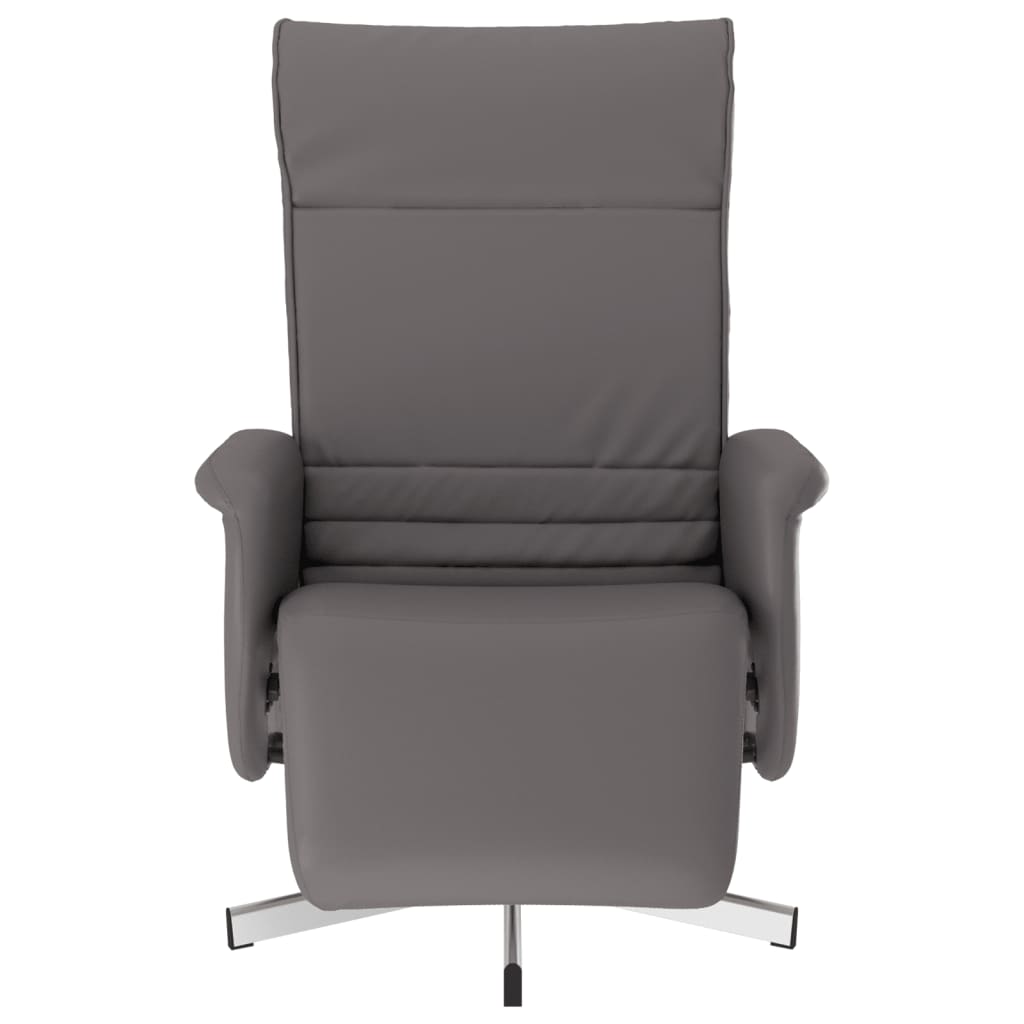 Fauteuil verstelbaar met voetensteun kunstleer grijs