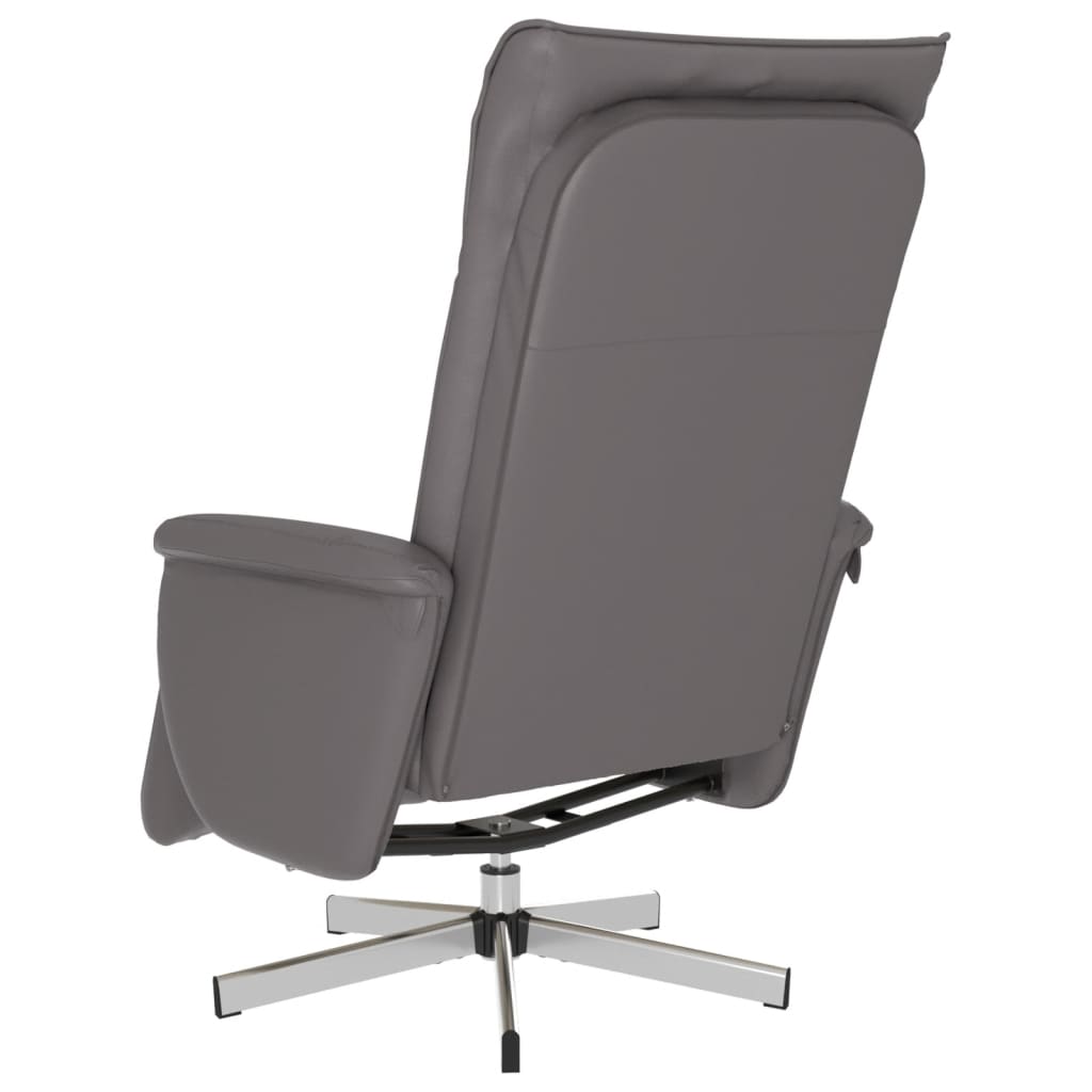 Fauteuil verstelbaar met voetensteun kunstleer grijs