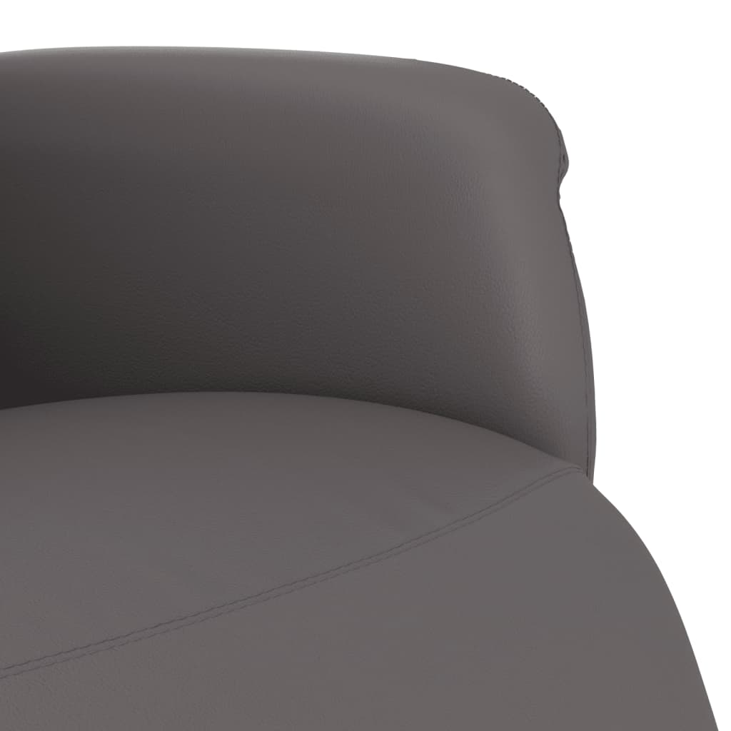 Fauteuil verstelbaar met voetensteun kunstleer grijs