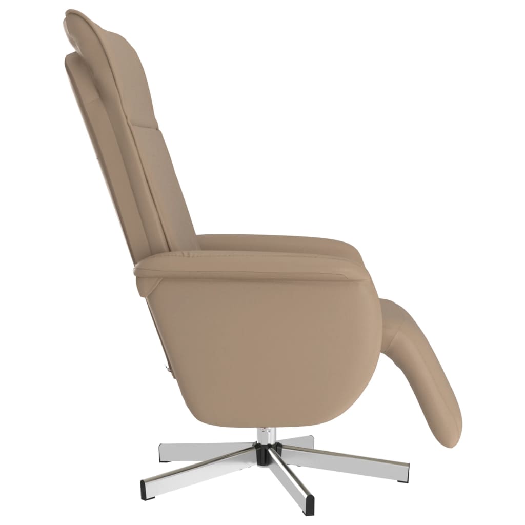 Fauteuil verstelbaar met voetensteun kunstleer cappuccinokleur