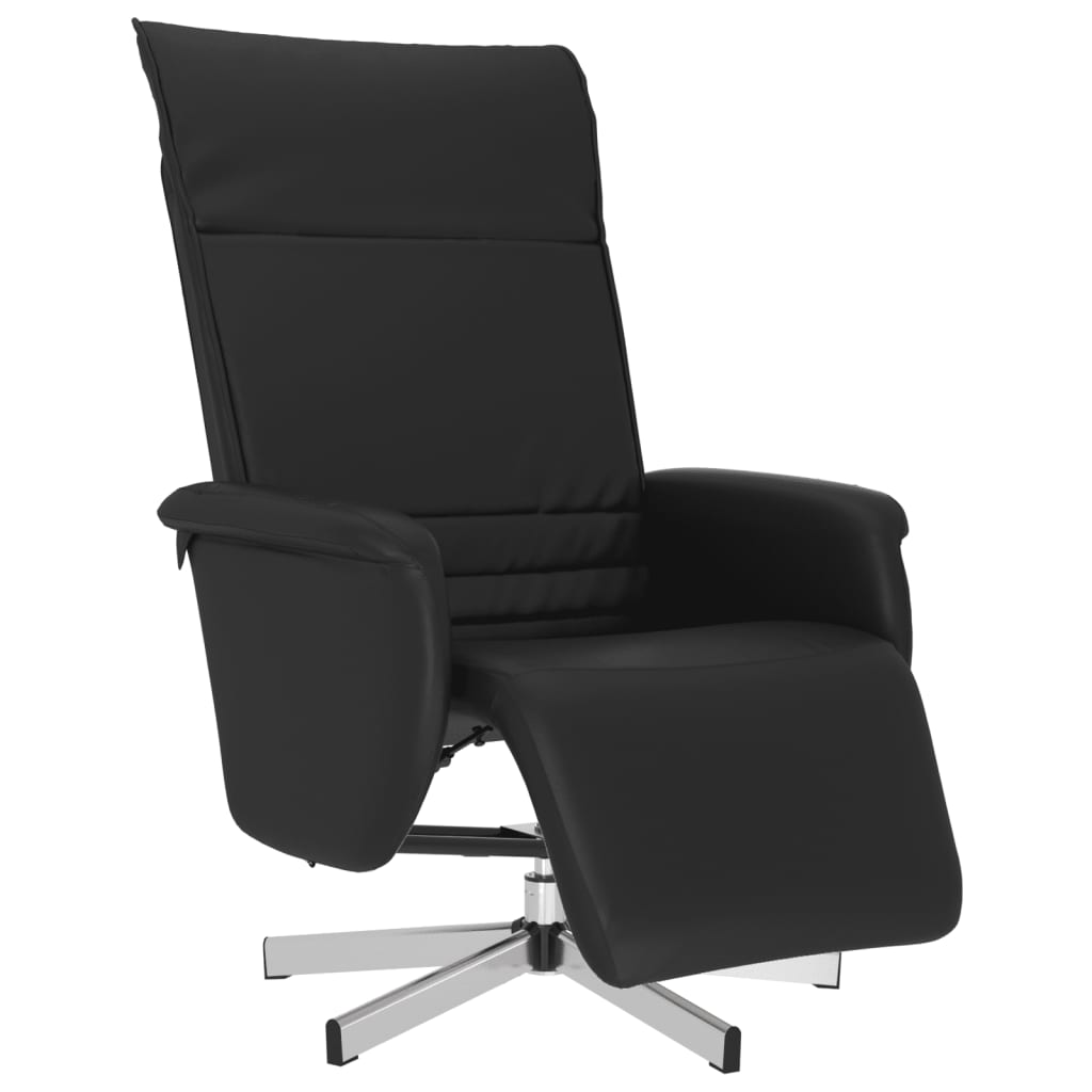 Fauteuil verstelbaar met voetensteun kunstleer zwart