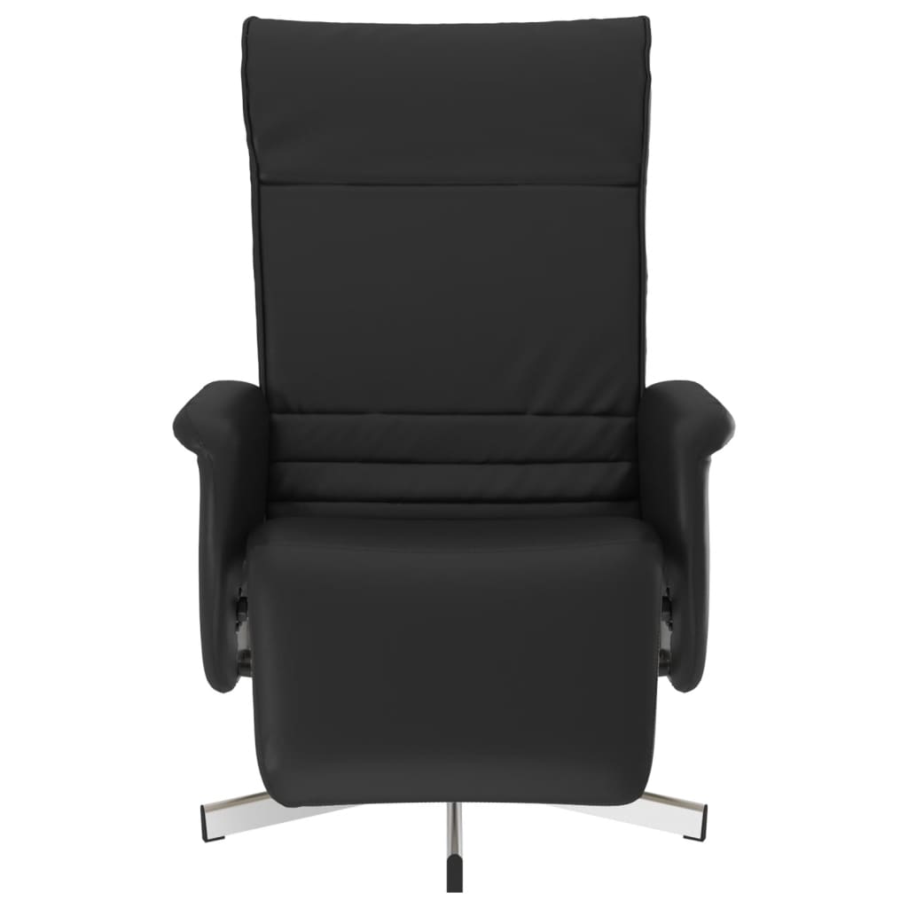 Fauteuil verstelbaar met voetensteun kunstleer zwart