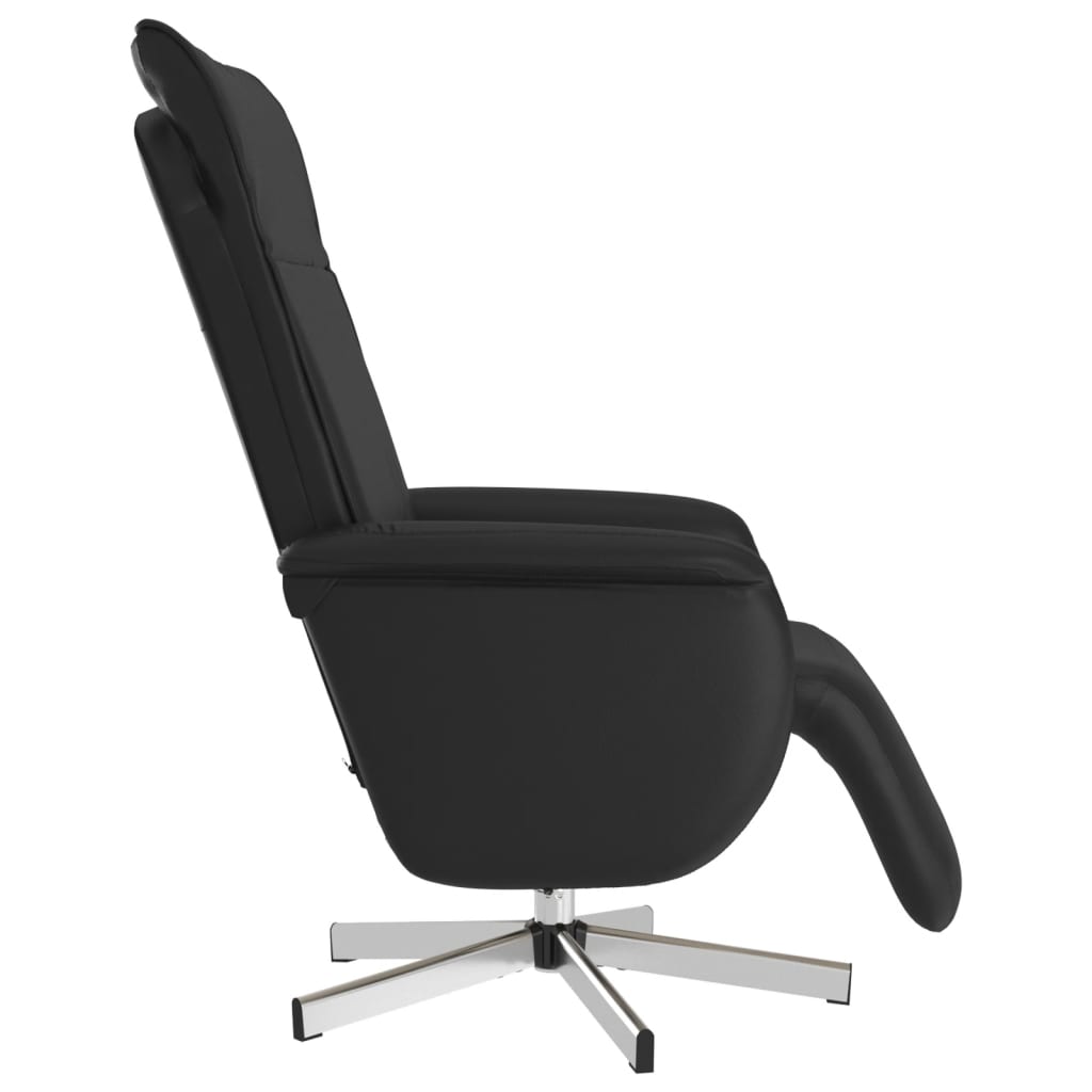 Fauteuil verstelbaar met voetensteun kunstleer zwart