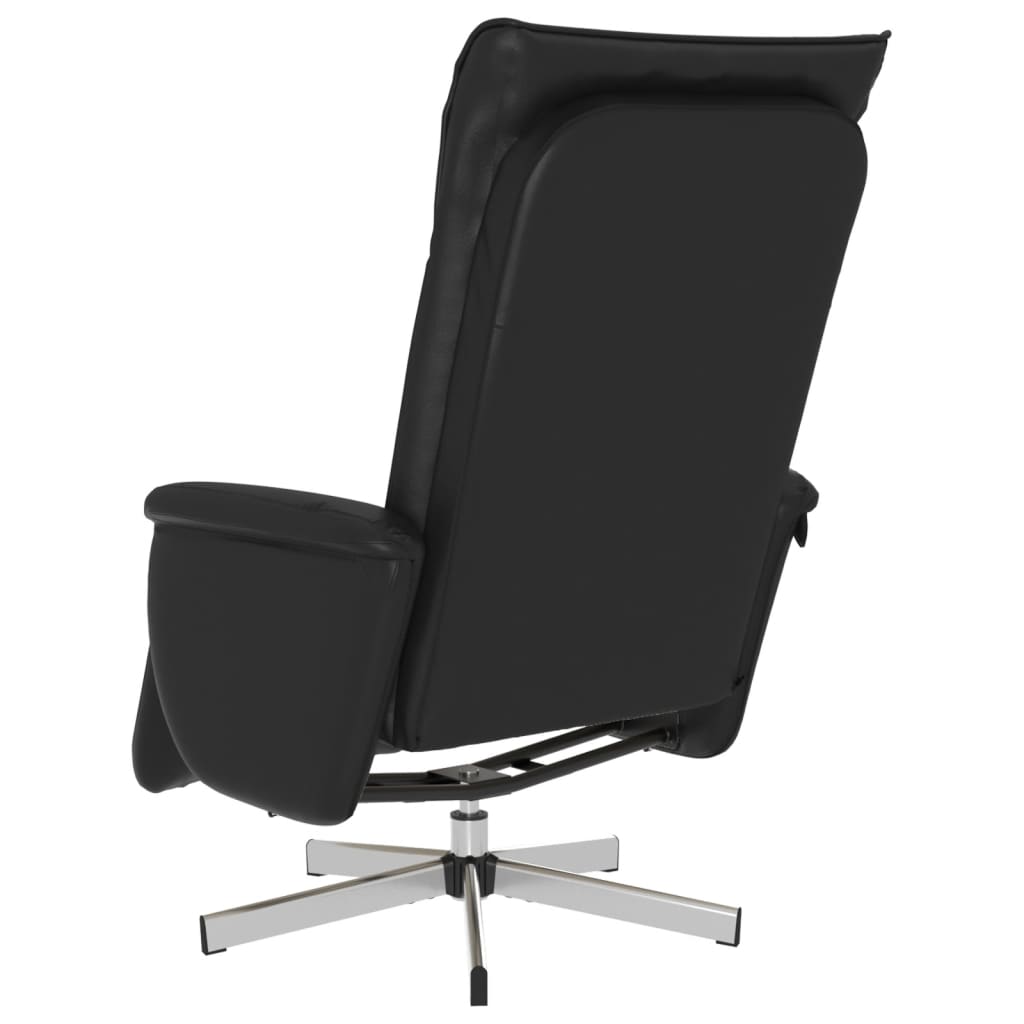 Fauteuil verstelbaar met voetensteun kunstleer zwart