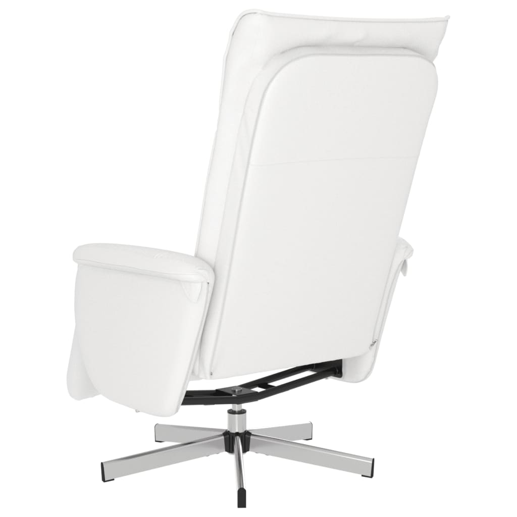 Fauteuil verstelbaar met voetensteun kunstleer wit