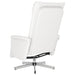 Fauteuil verstelbaar met voetensteun kunstleer wit