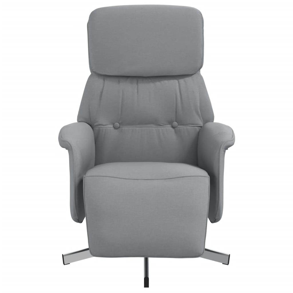 Fauteuil verstelbaar met voetensteun stof lichtgrijs