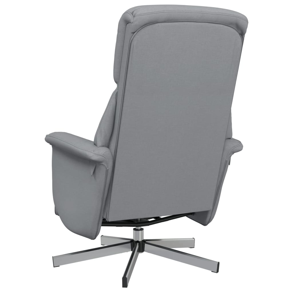 Fauteuil verstelbaar met voetensteun stof lichtgrijs
