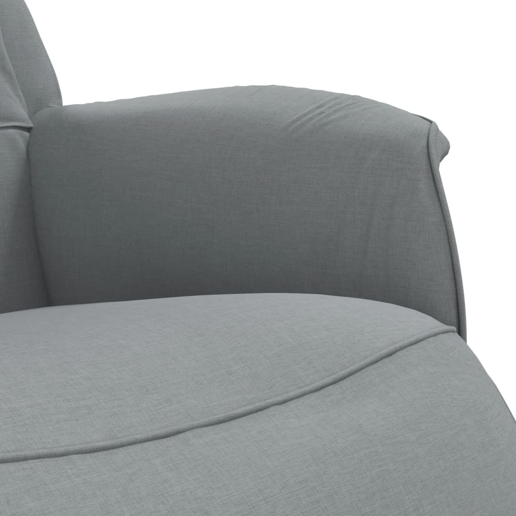 Fauteuil verstelbaar met voetensteun stof lichtgrijs