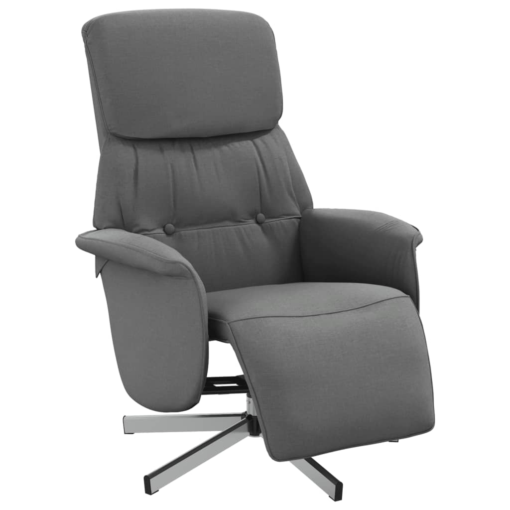 Fauteuil verstelbaar met voetensteun stof donkergrijs