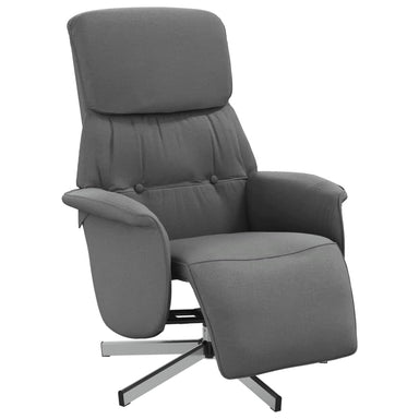 Fauteuil verstelbaar met voetensteun stof donkergrijs