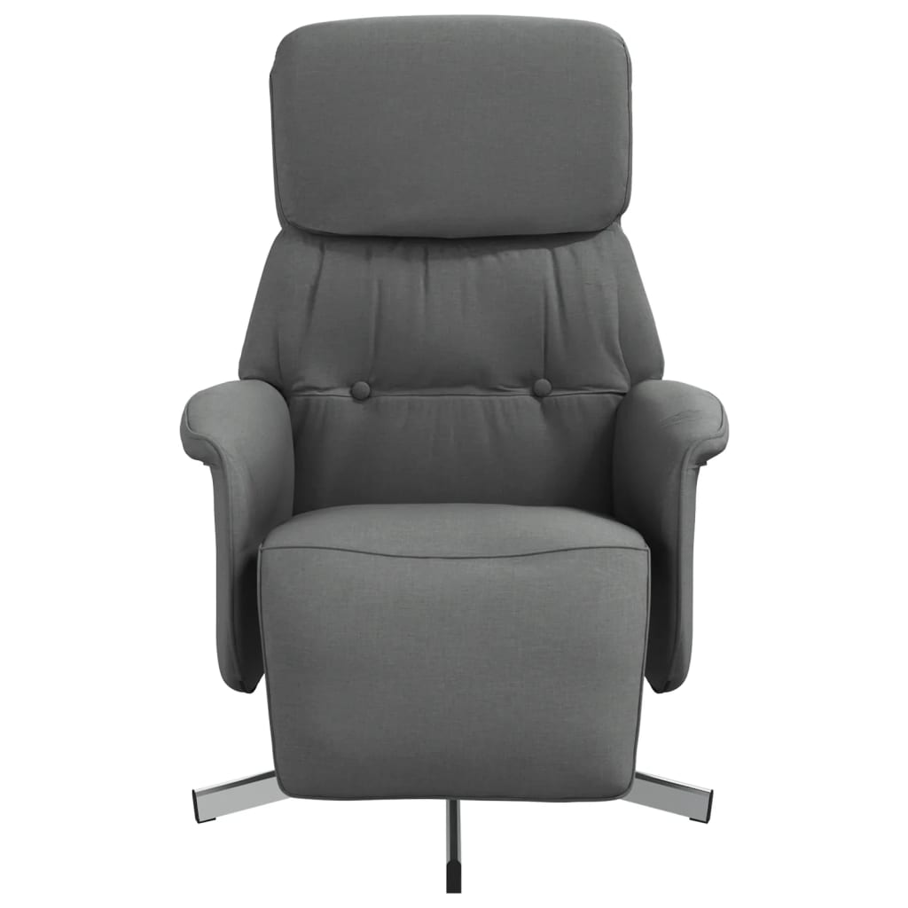Fauteuil verstelbaar met voetensteun stof donkergrijs