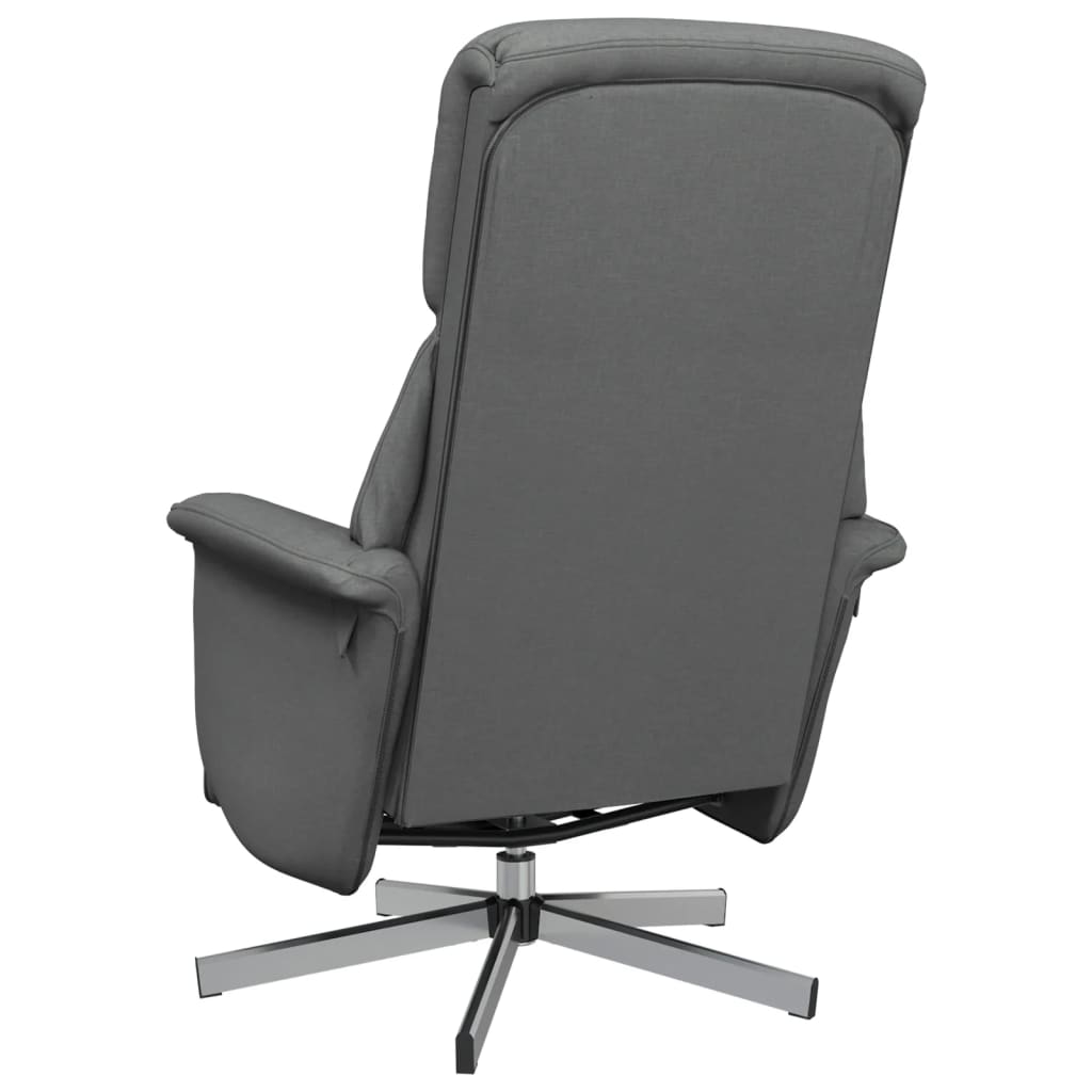 Fauteuil verstelbaar met voetensteun stof donkergrijs