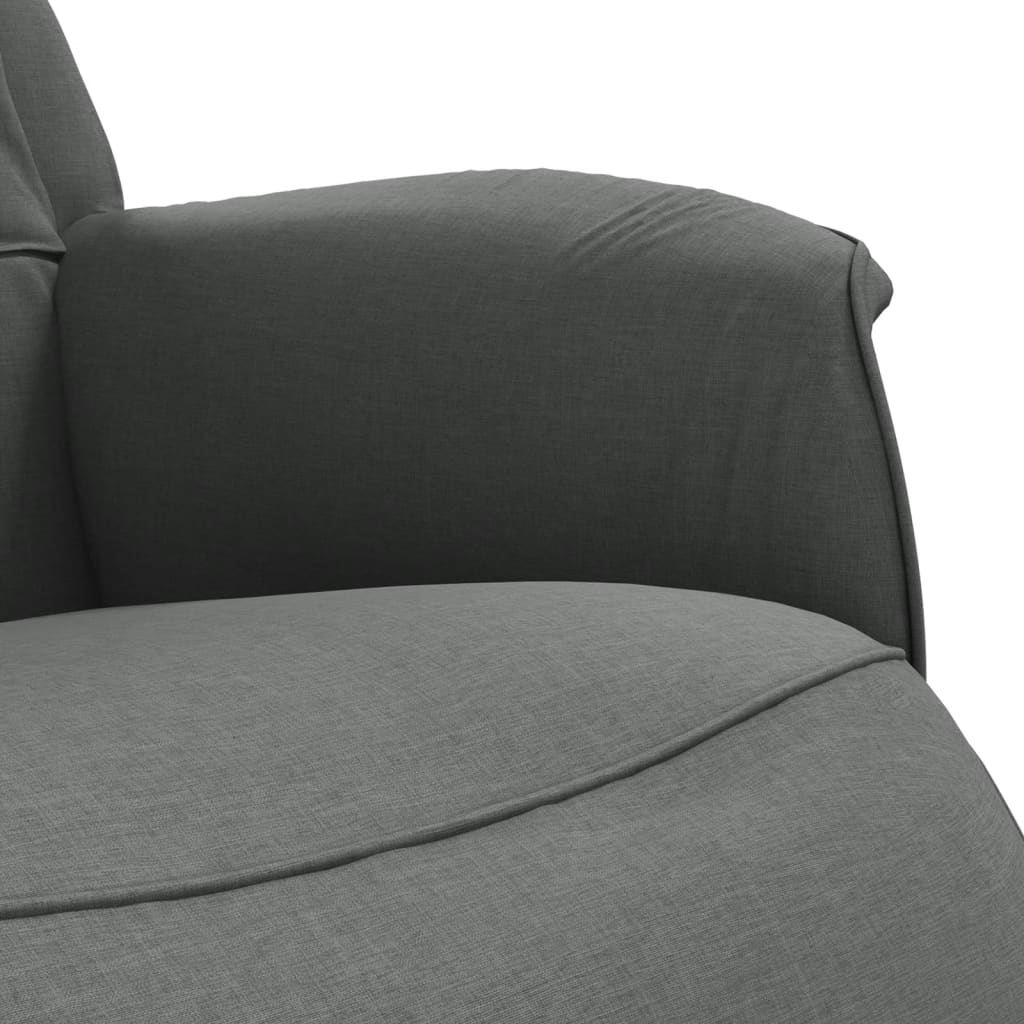 Fauteuil verstelbaar met voetensteun stof donkergrijs