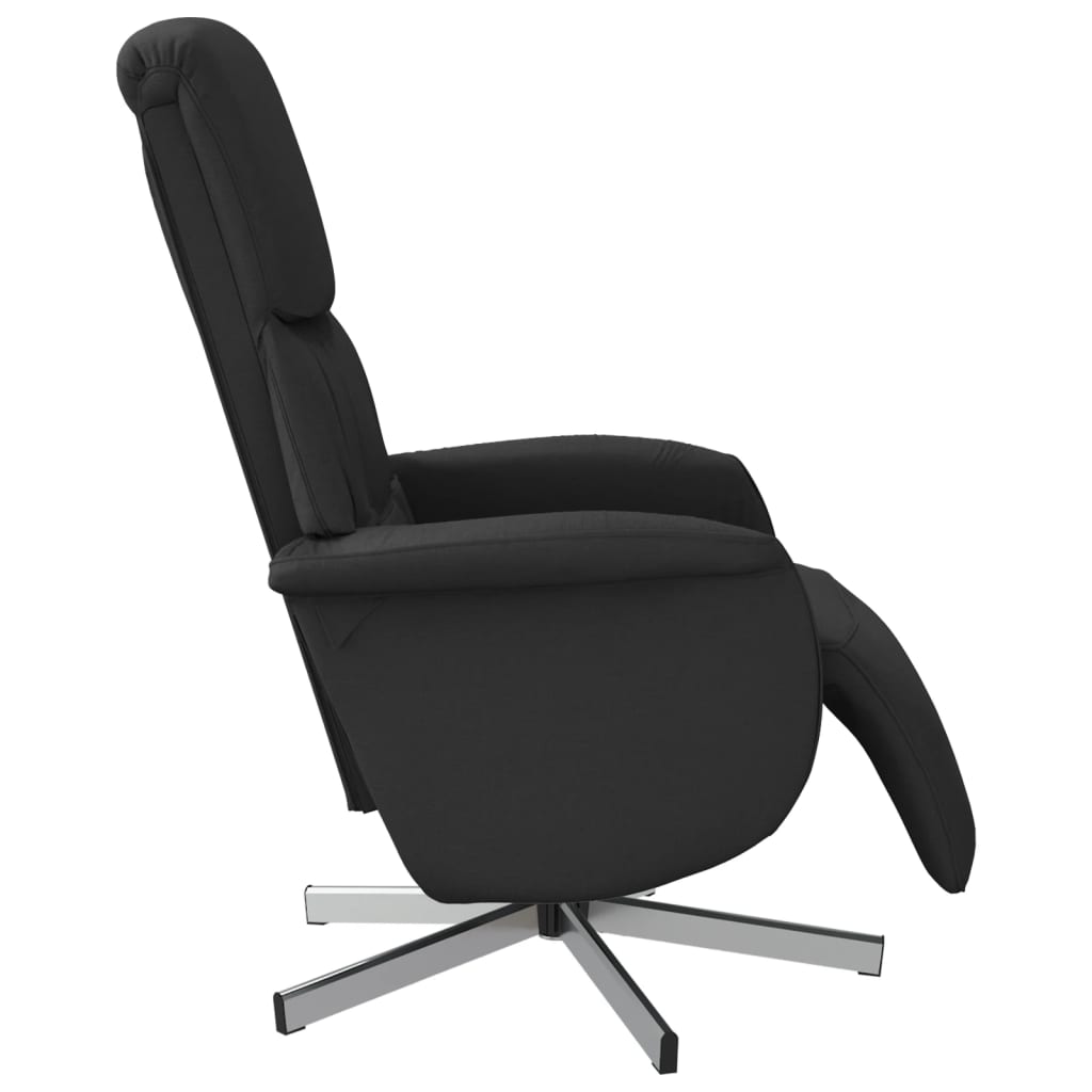 Fauteuil verstelbaar met voetensteun stof zwart