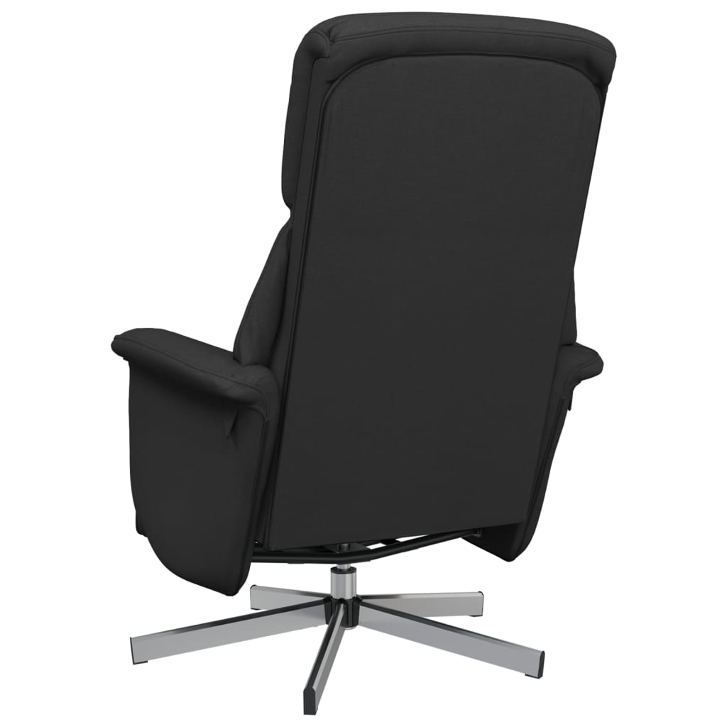 Fauteuil verstelbaar met voetensteun stof zwart
