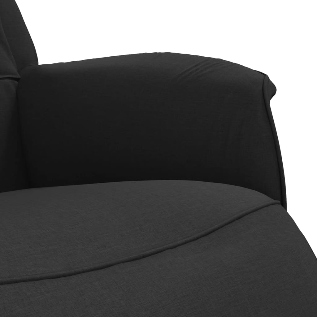 Fauteuil verstelbaar met voetensteun stof zwart