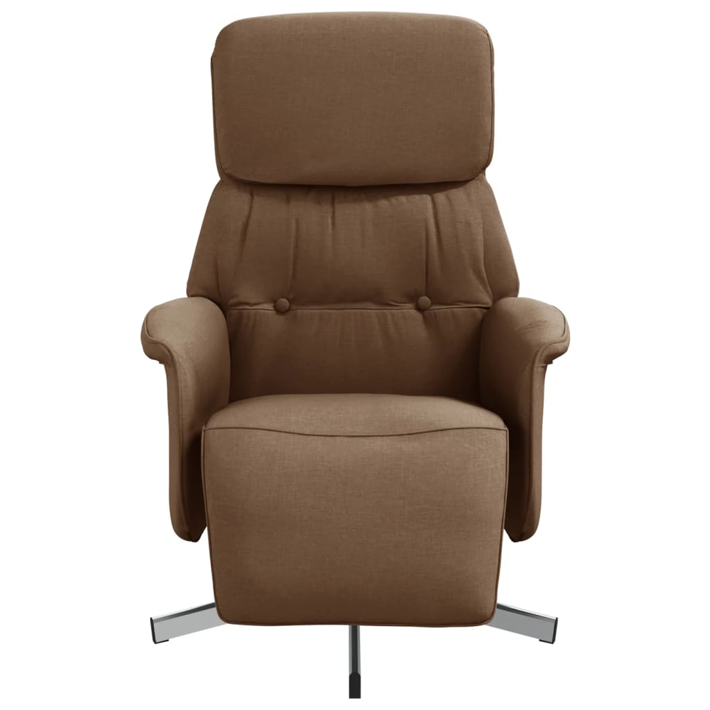 Fauteuil verstelbaar met voetensteun stof bruin