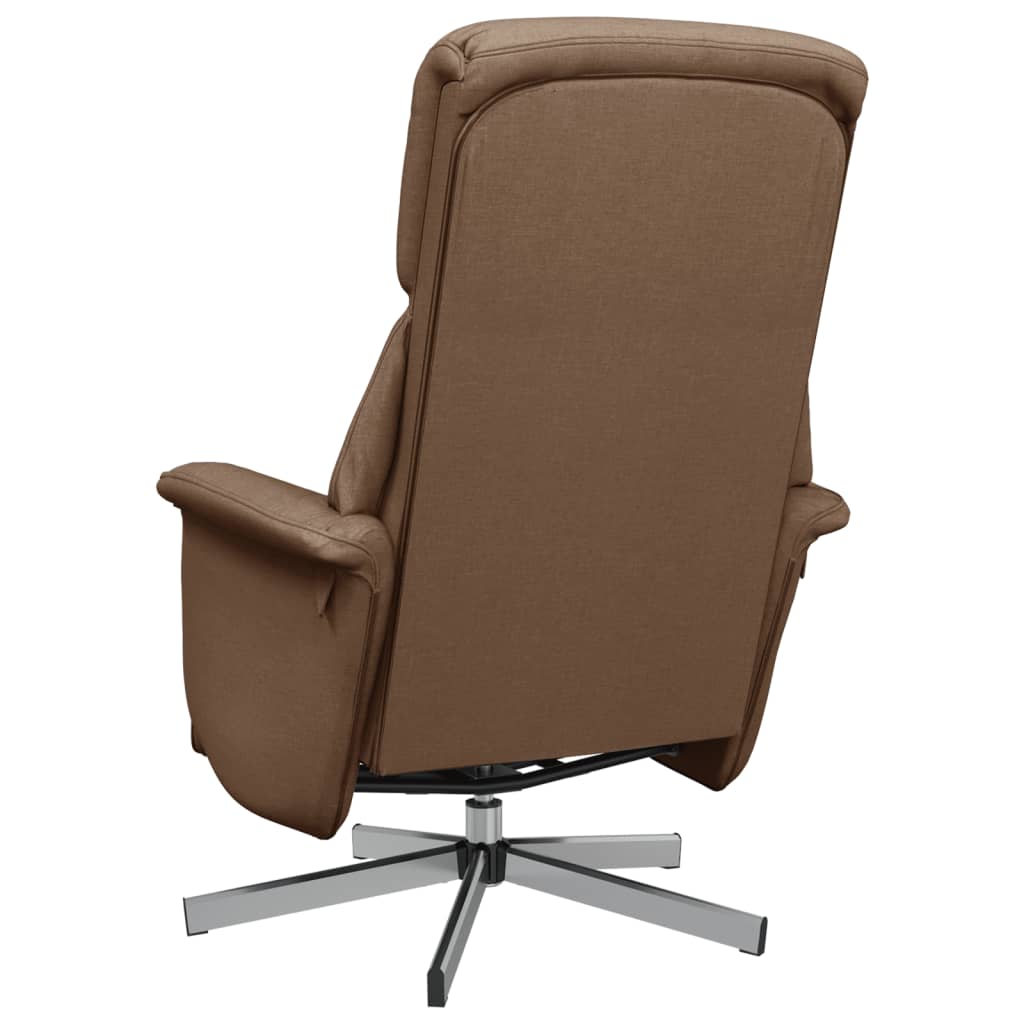 Fauteuil verstelbaar met voetensteun stof bruin